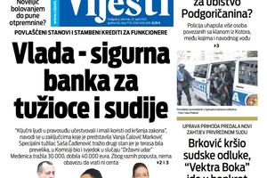 Naslovna strana "Vijesti" za 22. april 2021.