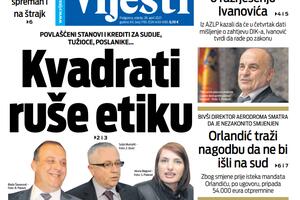 Naslovna strana "Vijesti" za 28. april 2021.