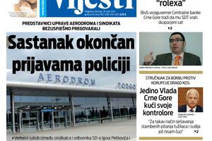 Naslovna strana Vijesti za 29. april 2021.