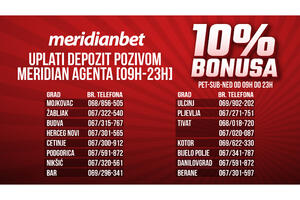 Pozovi Meridian Agente jer stiže 10% BONUSA na prvu uplatu!