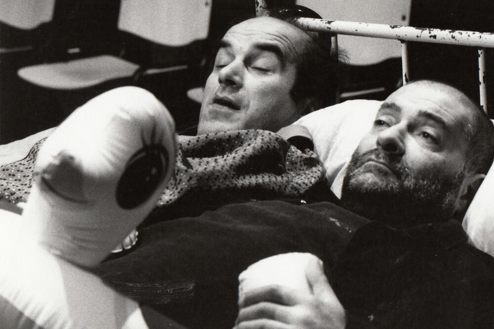 Marko Baćović i Mladen Nelević kao Mrožekovi “Emigranti”, Foto: CNP