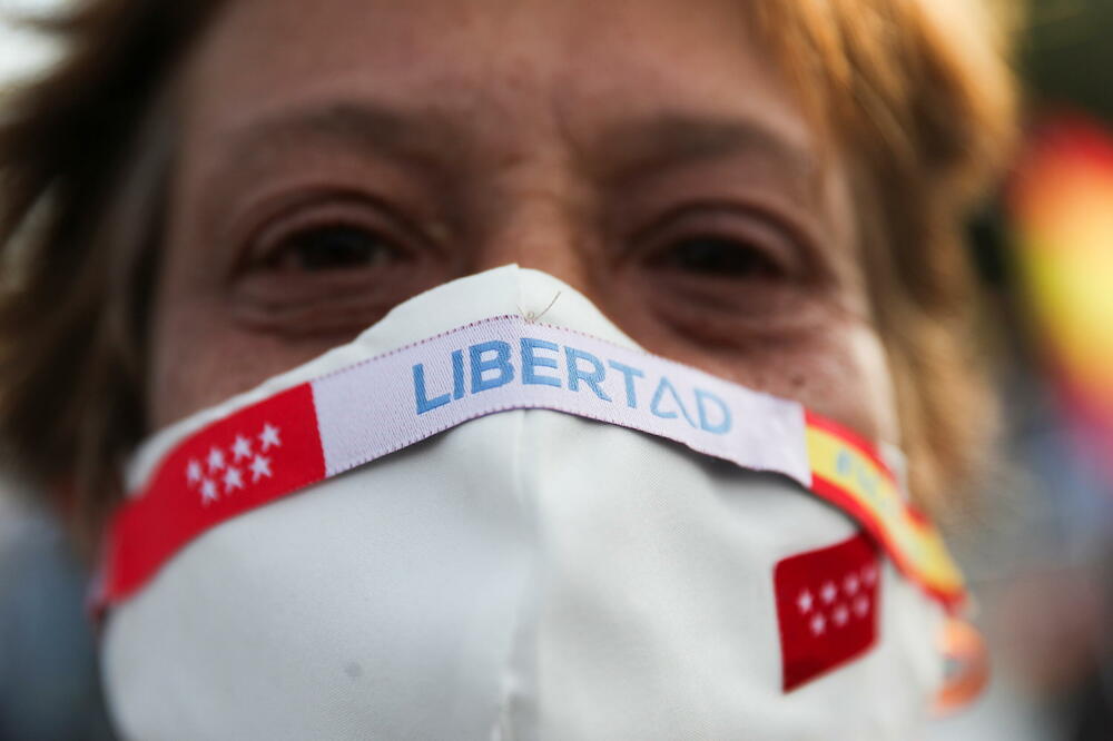 Pristalica Narodne partije na skupu u Mardidu u nedjelju, Foto: Rojters