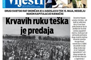 Naslovna strana "Vijesti" za 16. maj 2021.