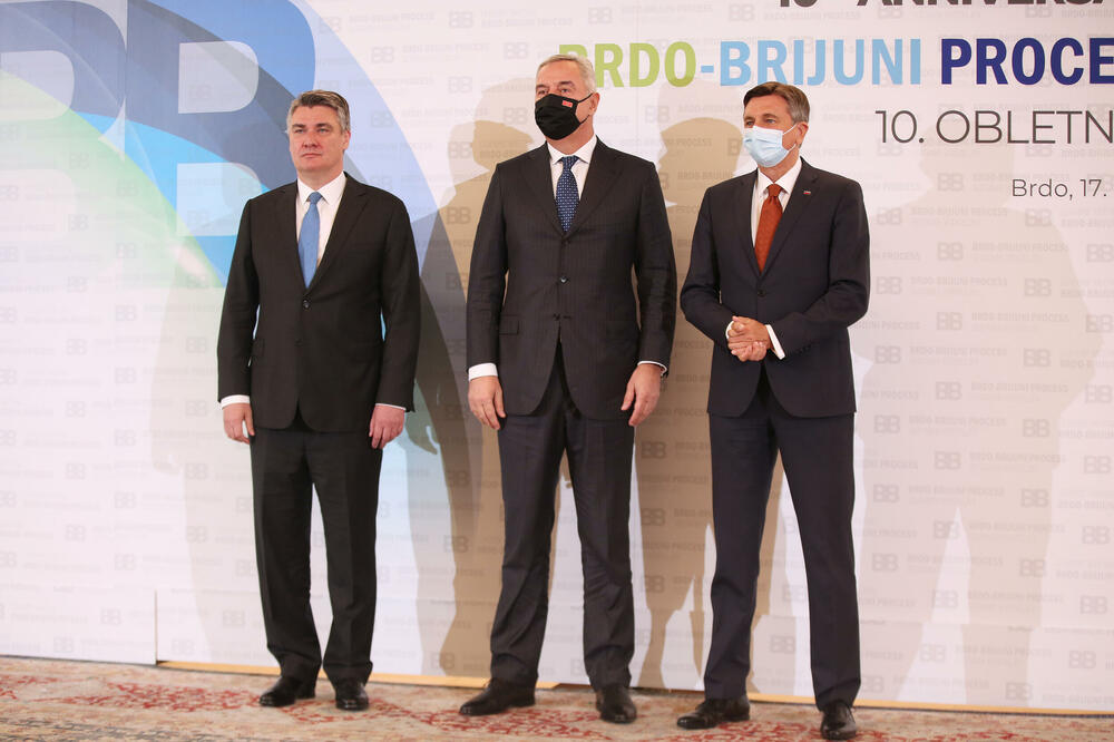Predsjednik Hrvatske Zoran Milanović, Đukanović i predsjednik Slovenije Borut Pahor, Foto: Služba za informisanje predsjednika Crne Gore