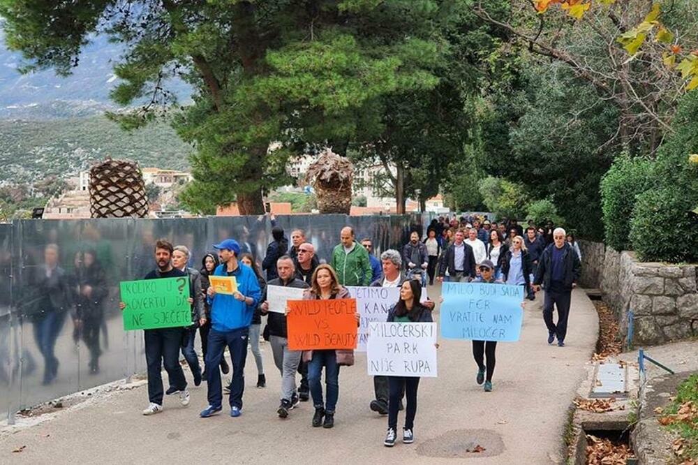 Protest u Miločeru, Foto: GP URA Budva