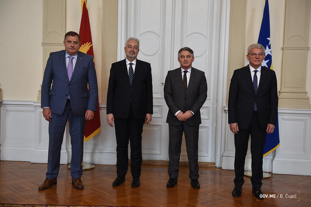 Dodik, Krivokapić, Komšić i Džaferović, Foto: Vlada Crne Gore
