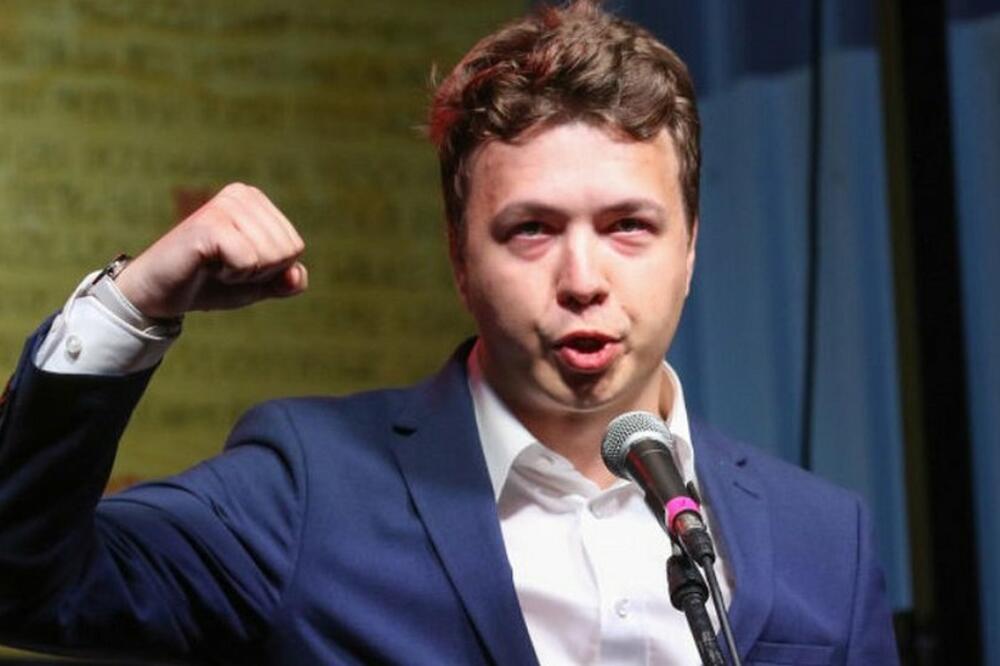 Roman Protašević na skupu beloruskih opozicionara u Gdanjsku tokom 2020. godine, Foto: Getty Images