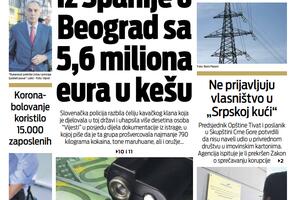 Naslovna strana "Vijesti" za 26. maj 2021.