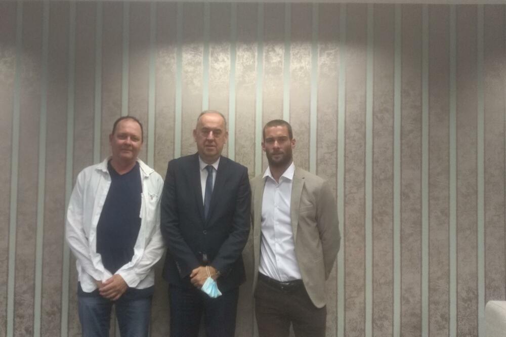 Lalošević sa Dukićem i Vukčevićem, Foto: Uprava za mlade i sport