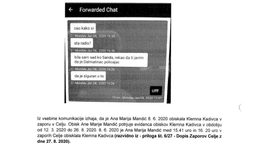 Prepiska članova grupe preko kriptovane aplikacije 