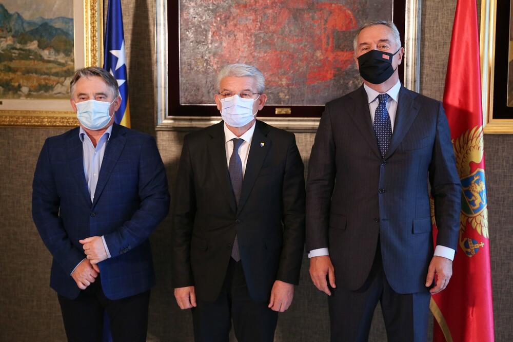 Komšić, Džaferović i Đukanović, Foto: Twitter