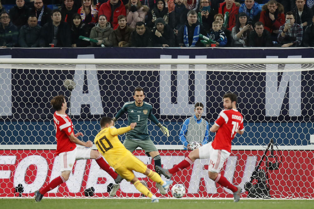 Eden Azar je imao učinak od četiri gola i asistenciju u dva posljednja meča sa Rusijom, Foto: Dmitri Lovetsky