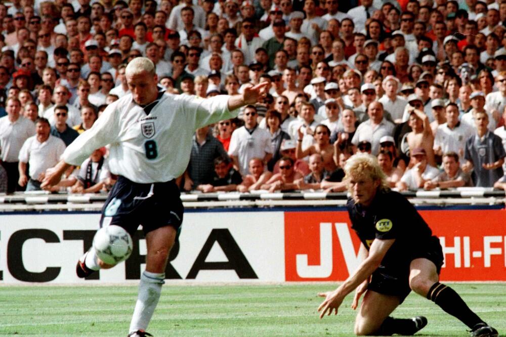 Gaskojn daje gol Škotima 1996., Foto: Scotish Sun