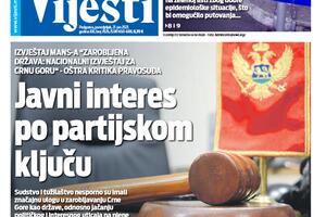 Naslovna strana "Vijesti" za 21. jun 2021.