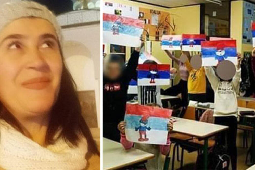 Zbog dijeljenja fotografije djece kojima je zadala da crtaju Štrumpfove sa trobojkom, Višnjić je lani suspendovana, Foto: Privatna arhiva