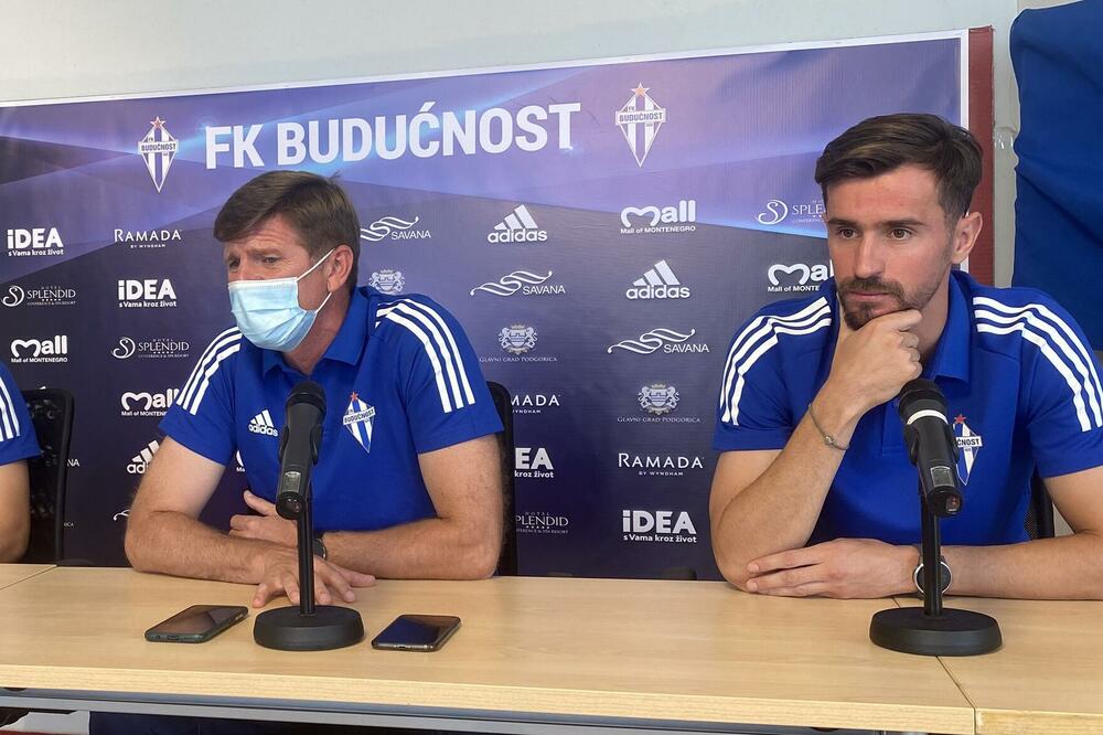 Lazar Mijović, Mladen Milinković i Igor Ivanović na današnjoj pres konferenciji, Foto: FK Budućnost