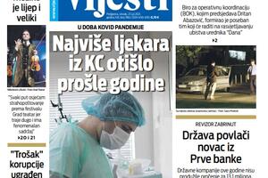 Naslovna strana "Vijesti" za 27. jul 2021.