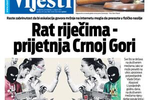 Naslovna strana "Vijesti" za 2. avgust 2021.