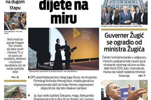 Naslovna strana "Vijesti" za 3. avgust 2021.