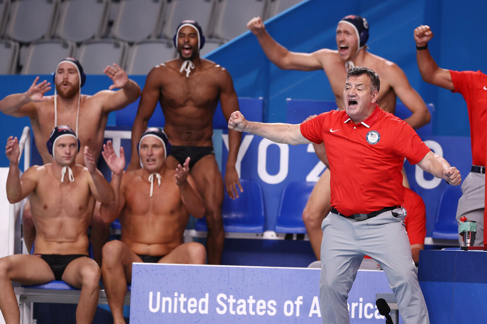 Slavlje Dejana Udovičića i vaterpolista SAD, Foto: Reuters