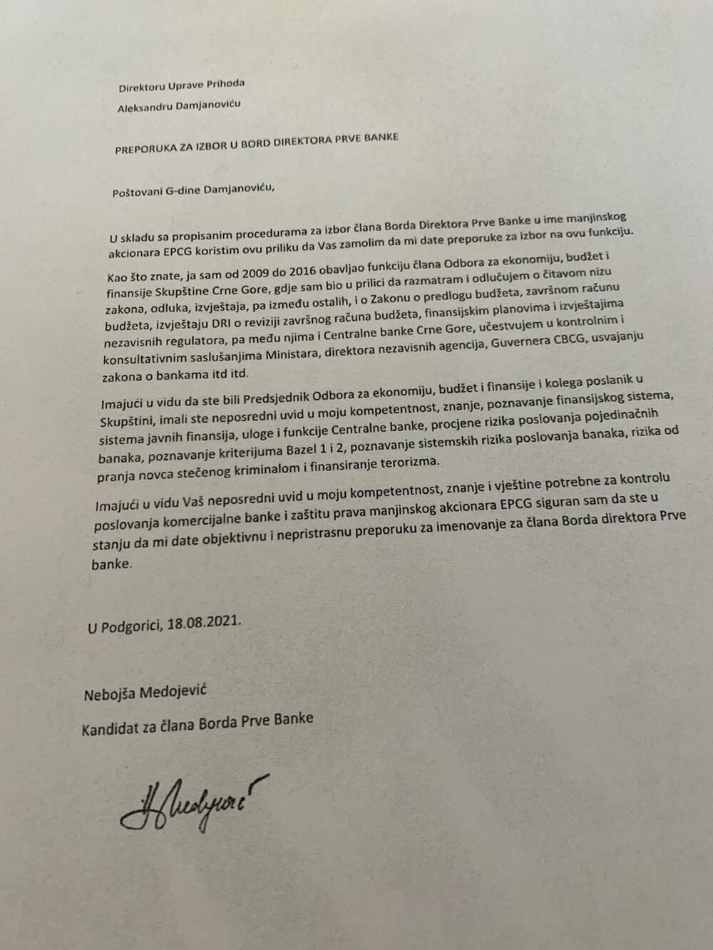 Preporuka Damjanovića 