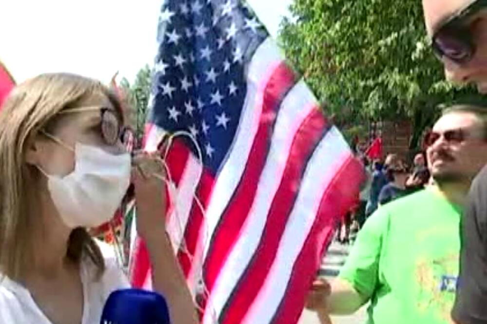 Novinarka TV Vijesti Ljubica Milićević juče na Cetinju, Foto: TV Vijesti