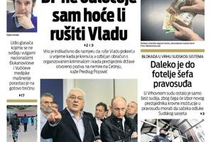 Naslovna strana "Vijesti" za 1. septembar 2021.