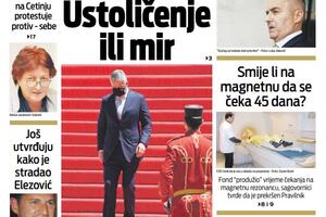 Naslovna strana "Vijesti" za 3. septembar 2021.