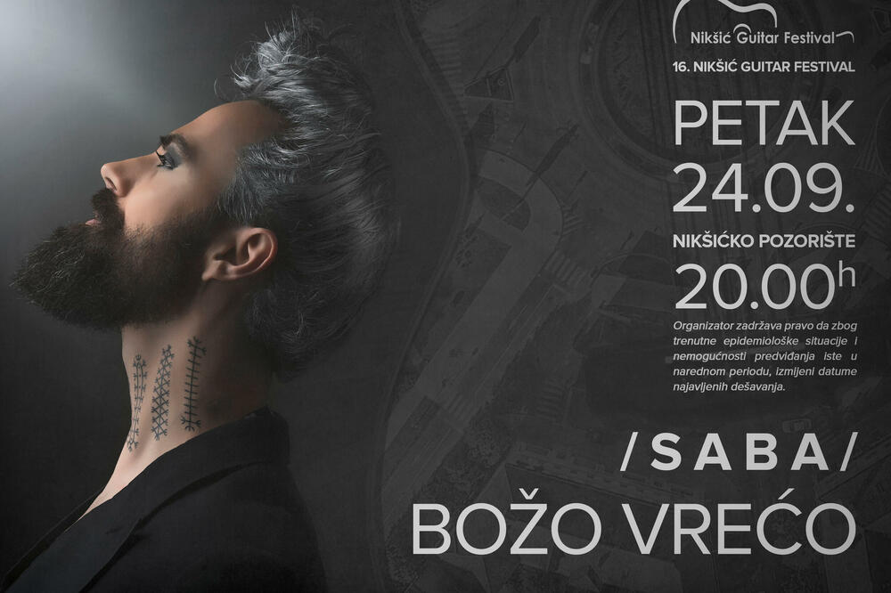 Božo Vrećo nastupa 24.septembra, Foto: poster