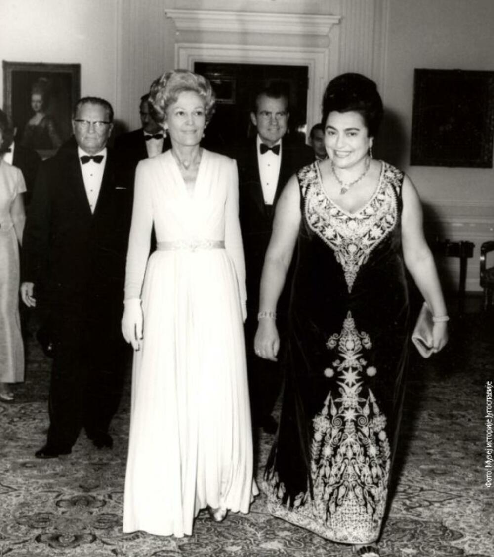 Jovanka Broz tokoom posjete  predsjednika SAD Ričarda Niksona Jugoslaviji 1970.