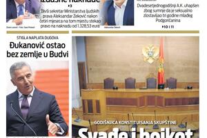 Naslovna strana "Vijesti" za 22. septembar 2021.
