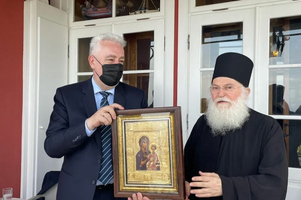 Krivokapić tokom posjete Svetoj Gori, Foto: Orthodoxia News Agency