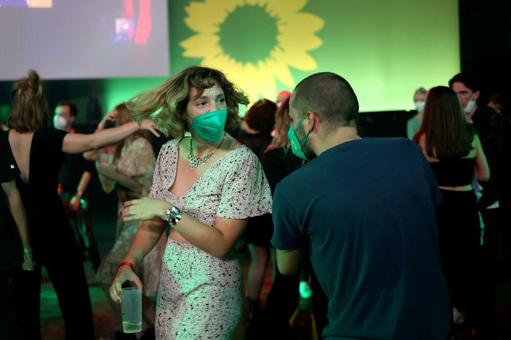 Pristalice Zelenih nakon objavljivanja projekcija za rezultate u Berlinu, Foto: Reuters