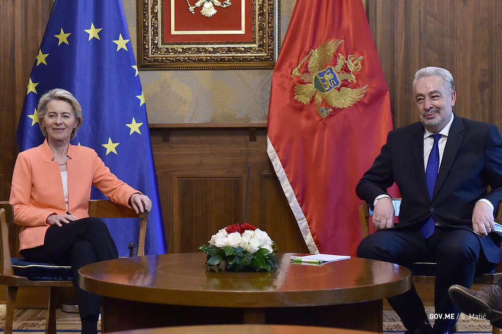 Fon der Lajen na sastanku sa predsjednikom Vlade Crne Gore Zdravkom Krivokapićem, Foto: Gov.me/Saša Matić