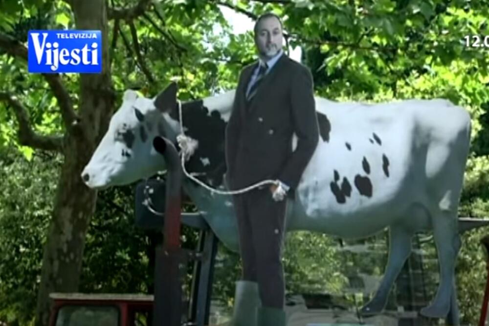 Detalj sa protesta mljekara ispred Skupštine Crne Gore koji je održan 12. jula, Foto: Screenshot/TV Vijesti