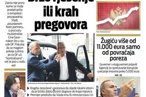 Naslovna strana "Vijesti" za 7. oktobar 2021.