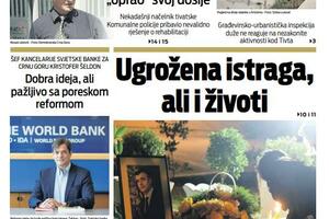 Naslovna strana "Vijesti" za 16. oktobar 2021.