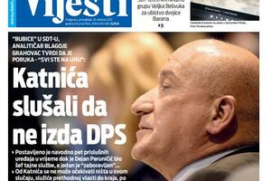 Naslovna strana "Vijesti" za 18. oktobar 2021.