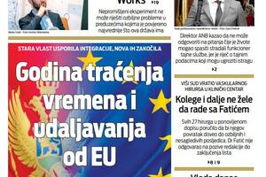 Naslovna strana "Vijesti" za četvrtak 21. oktobar
