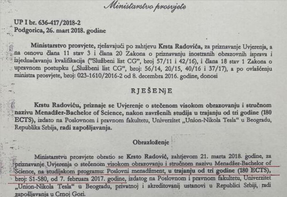 DF dokumenta Krsto Radović
