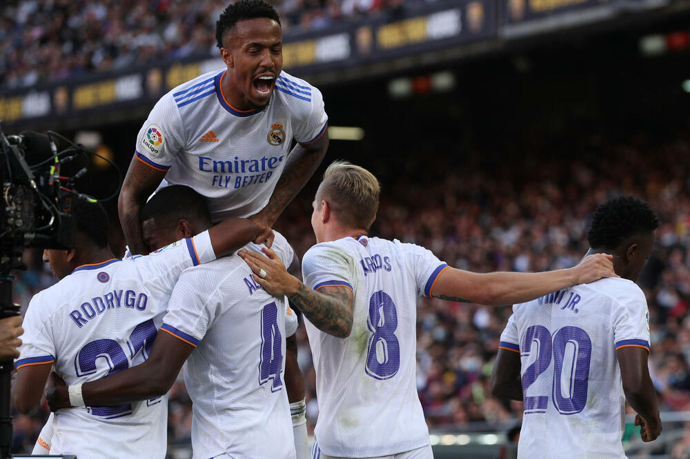 Slavlje fudbalera Reala nakon gola Alabe, Foto: Reuters