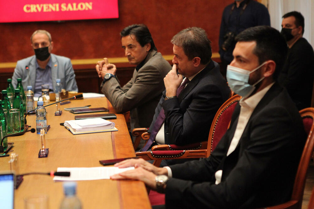 Bježanje od konfrontacija ili od istine?: Poslanici DPS-a i LP na ranijoj sjednici Komisije, Foto: Luka Zekovic