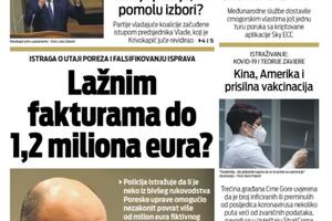 Naslovna strana "Vijesti" za 30. oktobar 2021.