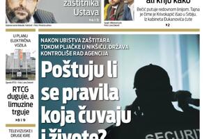 Naslovna strana "Vijesti" za 5. novembar