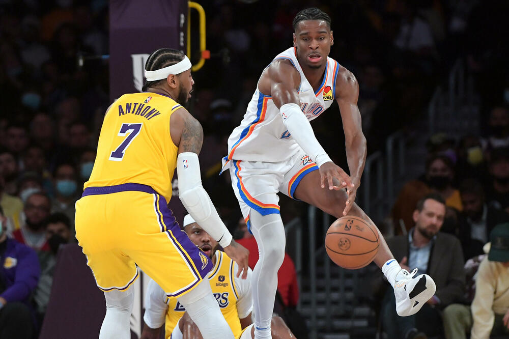 Sa meča Oklahoma - Lejkers, Foto: Reuters