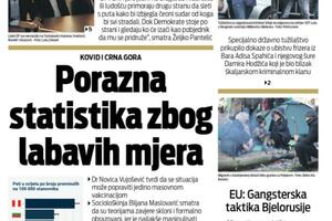 Naslovna strana "Vijesti" za 10. novembar