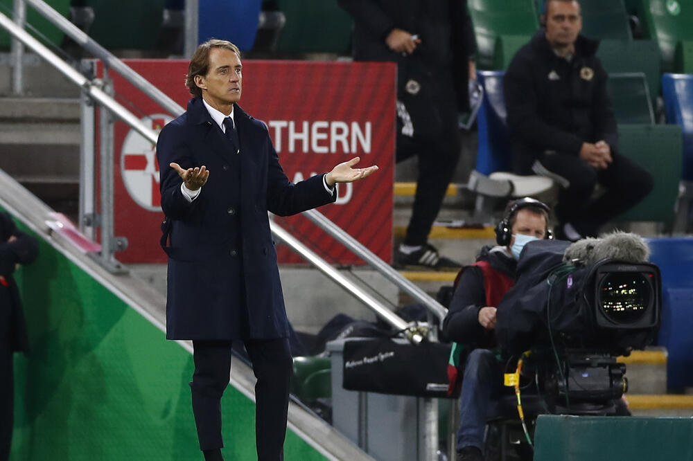 Roberto Manćini u Belfastu, Foto: Reuters