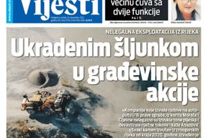 Naslovna strana "Vijesti" za 19.11.2021.