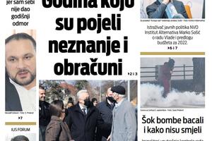 Naslovna strana "Vijesti" za 4. decembar 2021.
