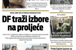 Naslovna strana "Vijesti" za 11. decembar 2021.